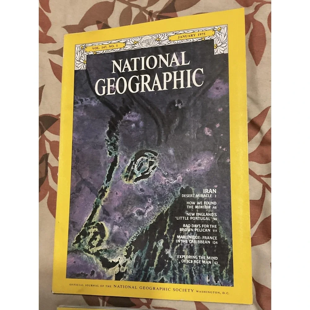 Vintage 1975 National Geographic Magazine Lot Of 4 Jan‎ Feb Mar June Issues